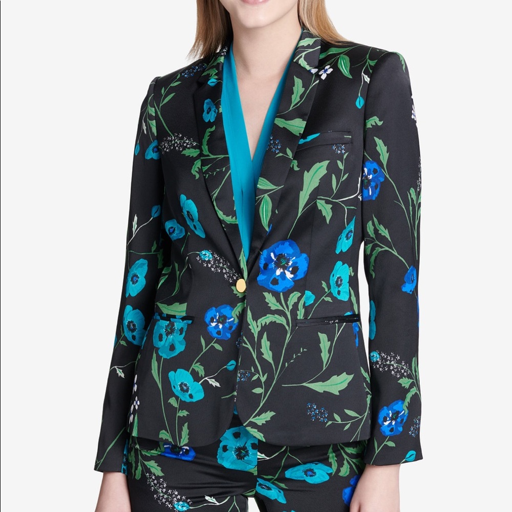 BNWT Calvin Klein Floral Suit Jacket Sz 4P & 6P RRP $139 Macy’s